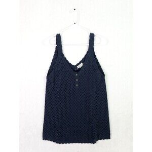 New Women's Tasha Polizzi Lagenlook Layered Tank Top Size XL Navy Blue NWT